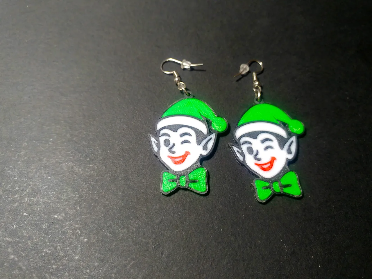 Alabaster’s Wink - Christmas Elf Earrings view 3