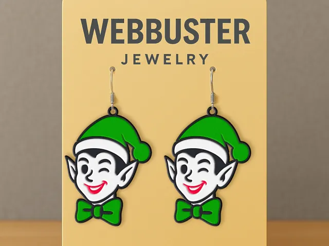 Alabaster’s Wink - Christmas Elf Earrings