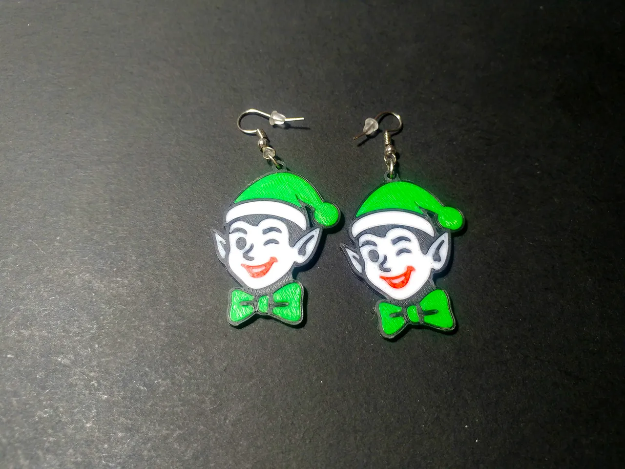 Alabaster’s Wink - Christmas Elf Earrings view 4