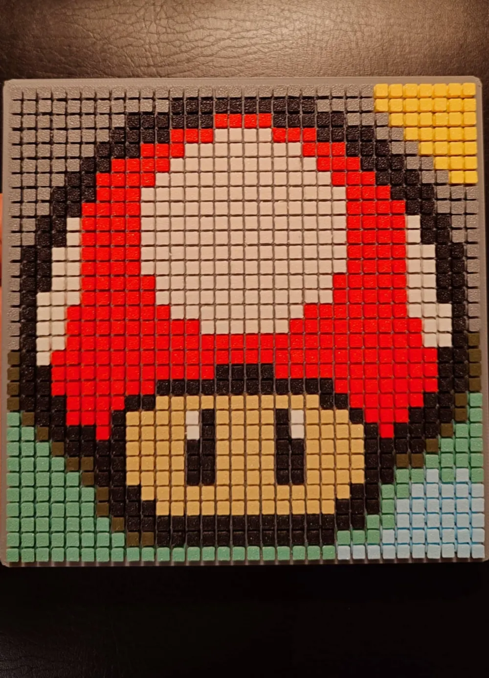 Mario Mushroom 32x32 Pixel Puzzle (4mm tiles) - Free 3D Print Model -  MakerWorld, image size:1000x1385