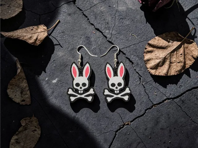 Bunny skull earrings