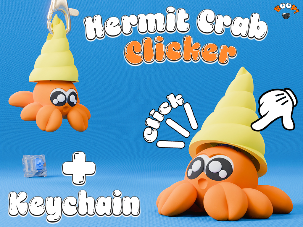 Hermit Crab Fidget Clicker & Keychain