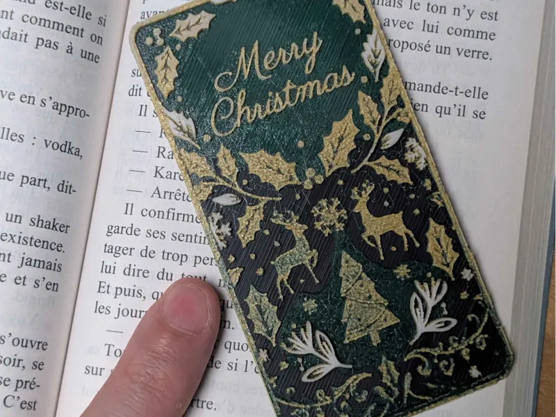 Marque page de noël dans le style hueforge