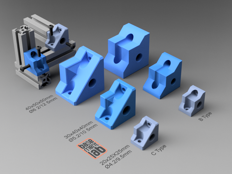 Supported Corner Bracket 3 Axis  B / C Type 