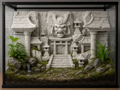 Japanese Temple - Terrarium & Aquarium Background