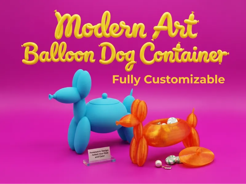 Customizable Modern Art Balloon Dog Container Box