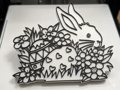 Easter bunny, thin 2 colors, no AMS