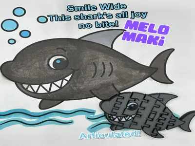 Melo Maki Ocean Scene Happy Shark Flexi Toy
