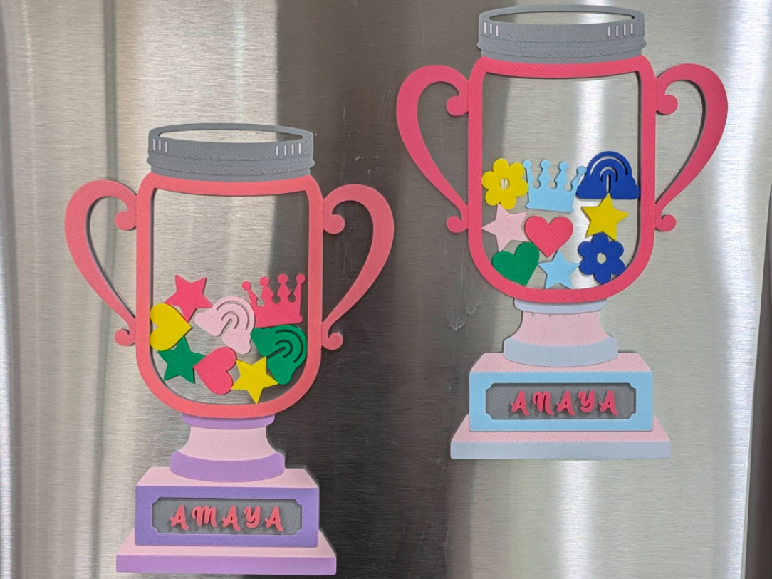 Personalized Magnetic Kids Reward Jar Trophy