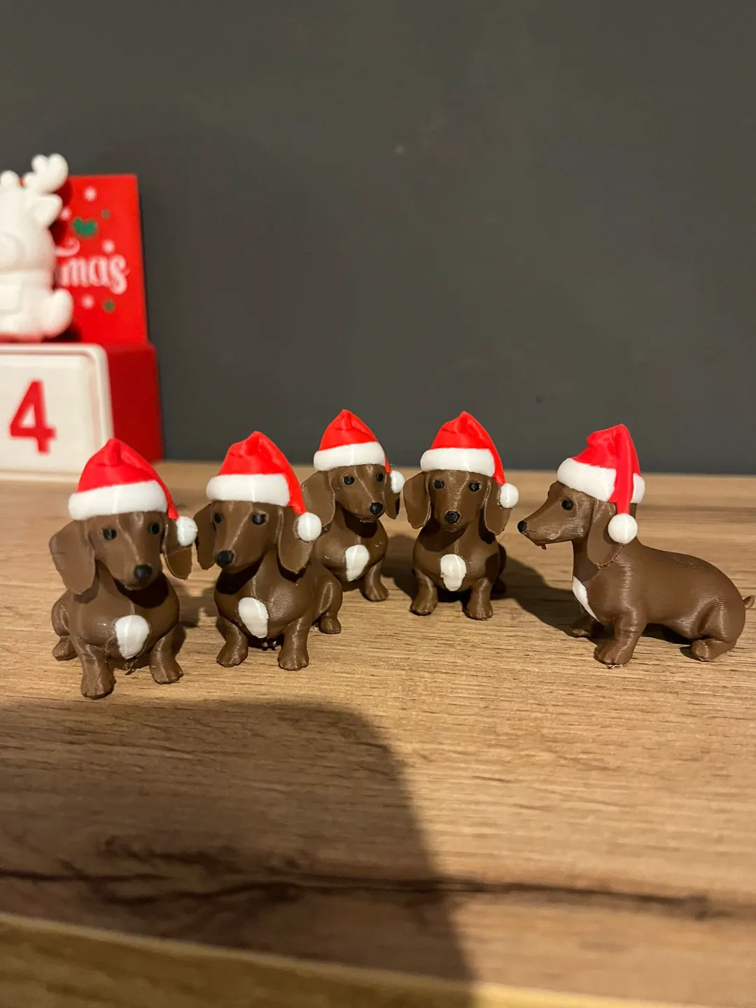 Christmas puppy Dachshund view 3