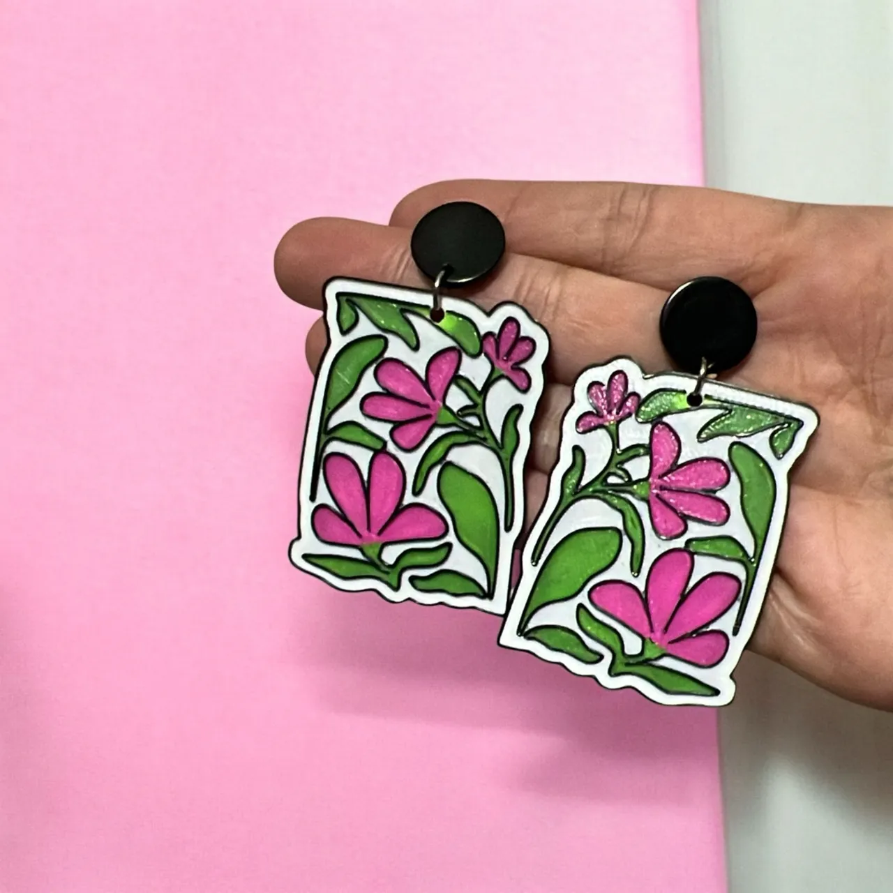 Pendientes flores view 2