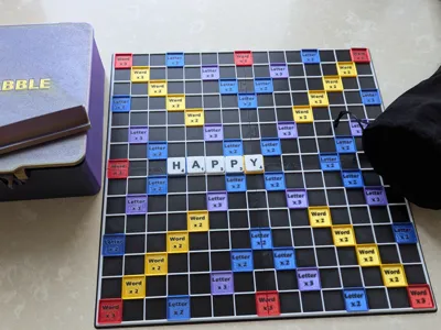 Scrabble Board with puzzled pieces