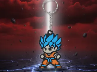 Dragonball Z - SS Blue Goku 8-bit Keychain