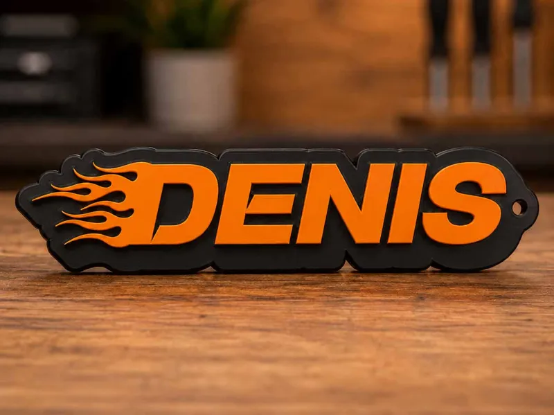 Flame Name Tag - Denis