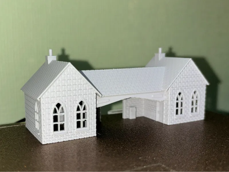 N Scale Building. Model Railway Layout
