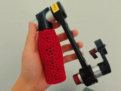 Bright Tangerine / Voronoi Style Camera Handle