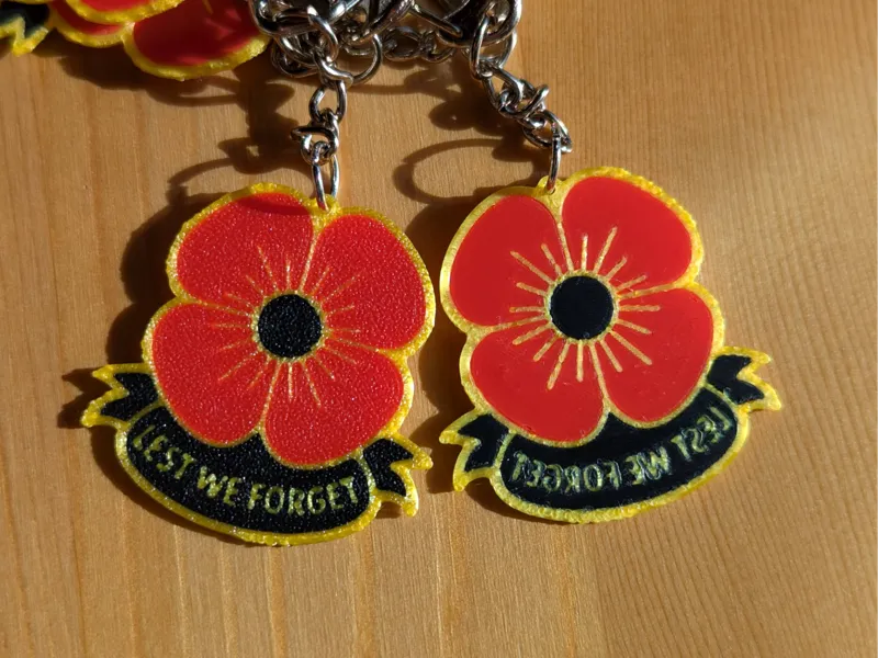 Remembrance Day Poppy Keychain