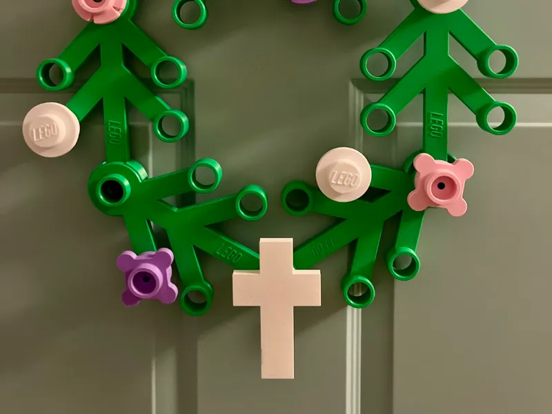 Brick Wreath Cross