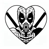 Cœur Deadpool en relief plat — photo 3