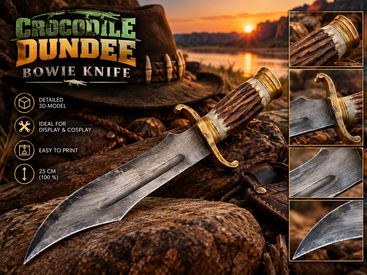 Crocodile Dundee Bowie Knife – “That’s a Knife!” 3D model