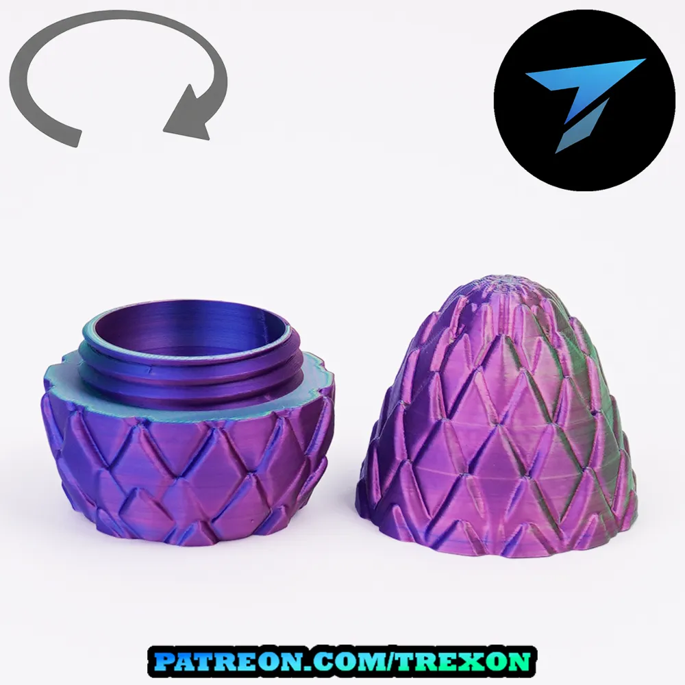 Dragon Egg with Scales Box with Screw Lid - Free 3D Print Model ...