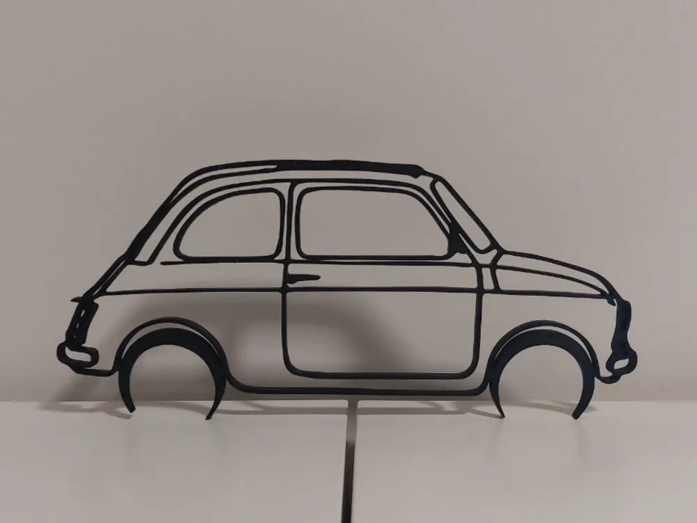 Type R Silohette Fiat 500 Type R silhouette wall art - Free 3D Print Model - MakerWorld