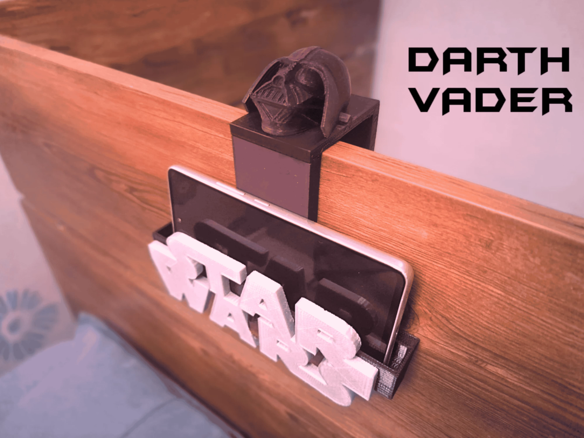 Darth Vader Overbed Phone Holder, No Support