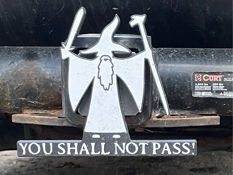 Gandalf-You Shall Not Pass! - Hitch Receiver Cover
