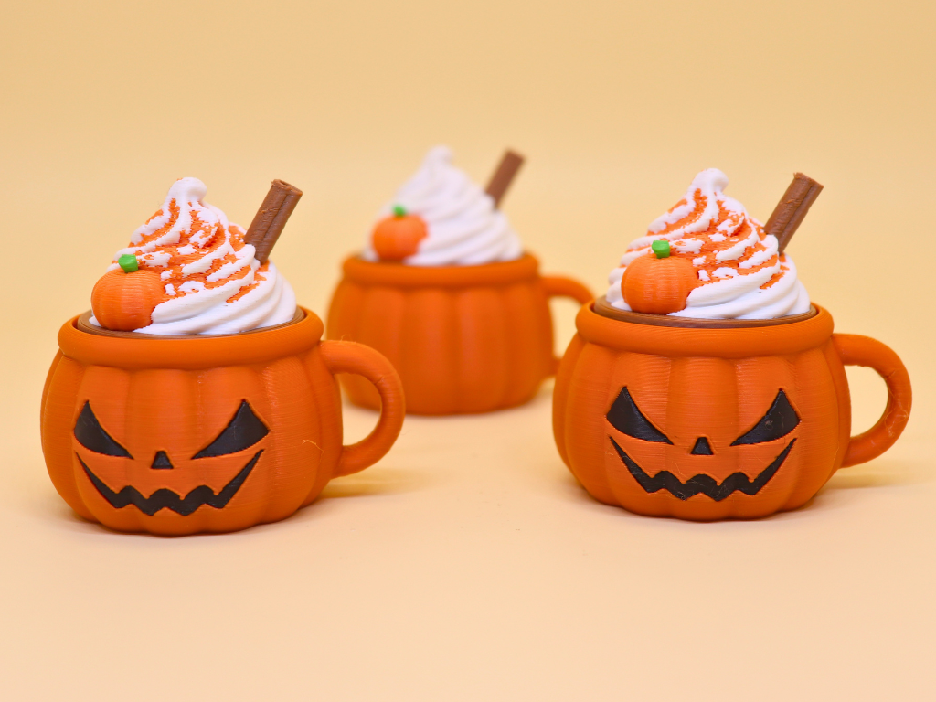 Fidget Pumpkin Spice Latte Clicker Keychain - 1