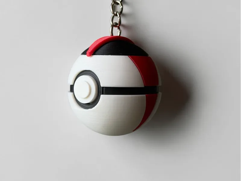 Timer Pokeball clicker keychain, No AMS, No glue