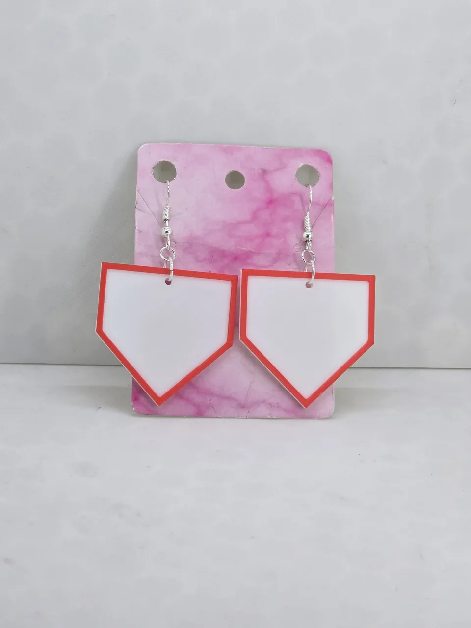 Home Plate and Baseball Earrings view 2