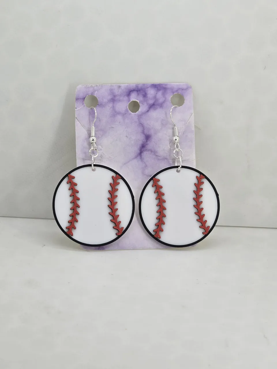 Home Plate and Baseball Earrings view 3