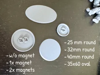 Bases with magnets for Tabletop like WH40K and OPR