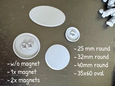 Bases with magnets for Tabletop like WH40K and OPR