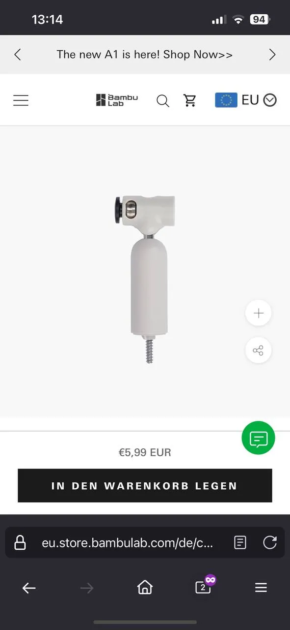 Bambu Lab A1 - AMS Lite tube holder - connector adapter for TPU ...