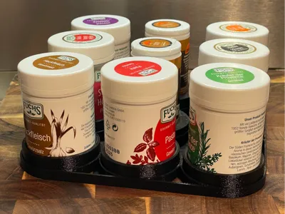 9-compartment spice rack (Fuchs / Ostmann spice jars)