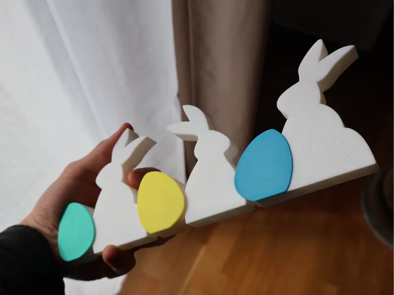 Easter Bunnies with Eggs 2D Wall Art No AMS Needed