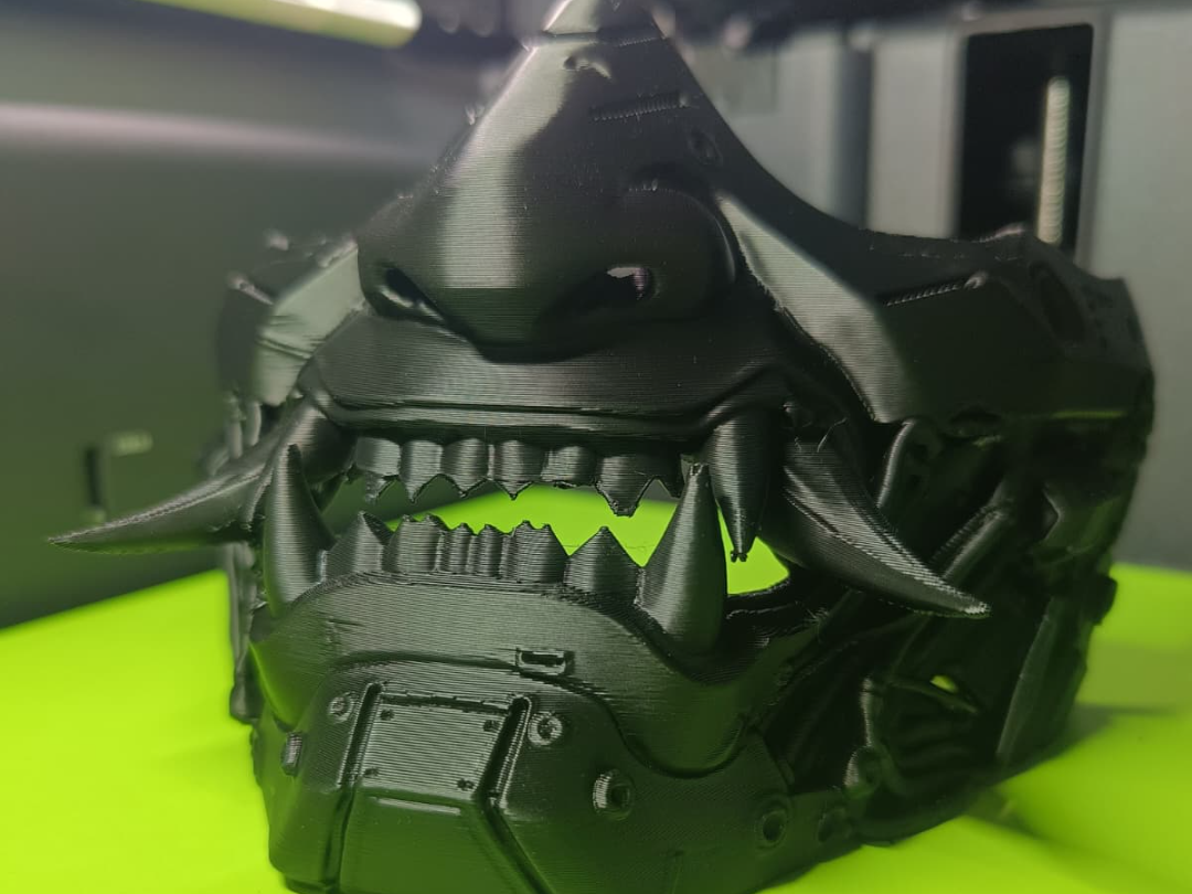 Cyber Oni Mask - Halloween Cosplay Mecha Samurai - 1