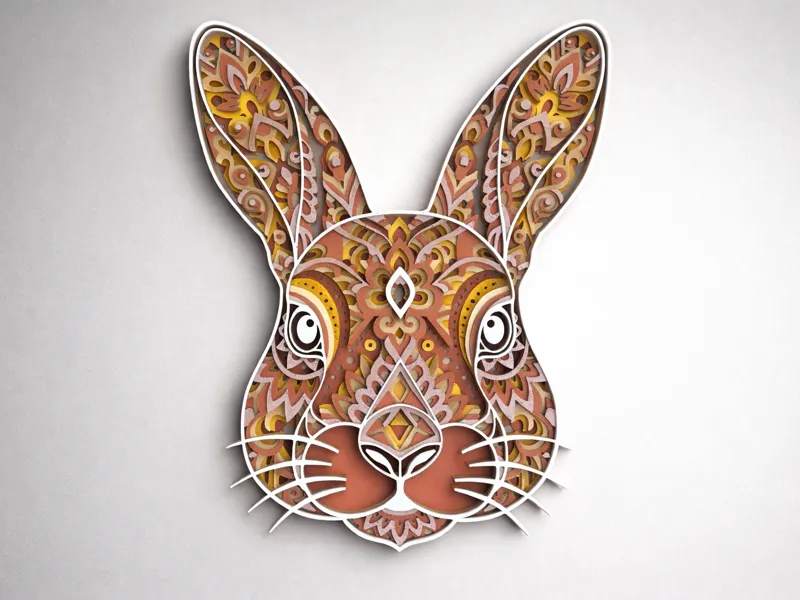 Mandala Rabbit Wall Art