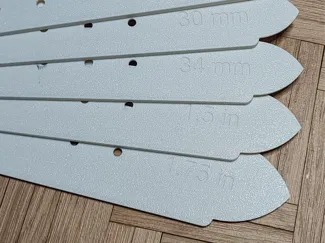 Leather belt marking template (mm and in)