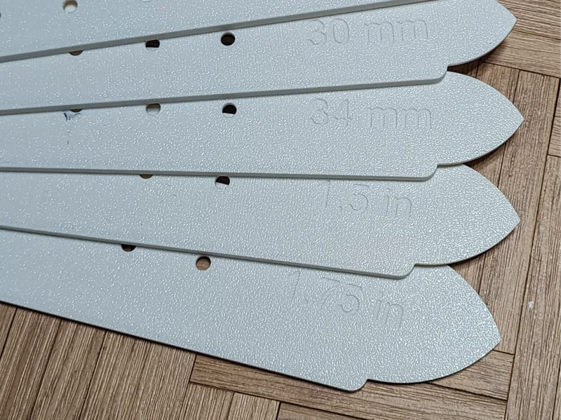 Leather belt marking template (mm and in)