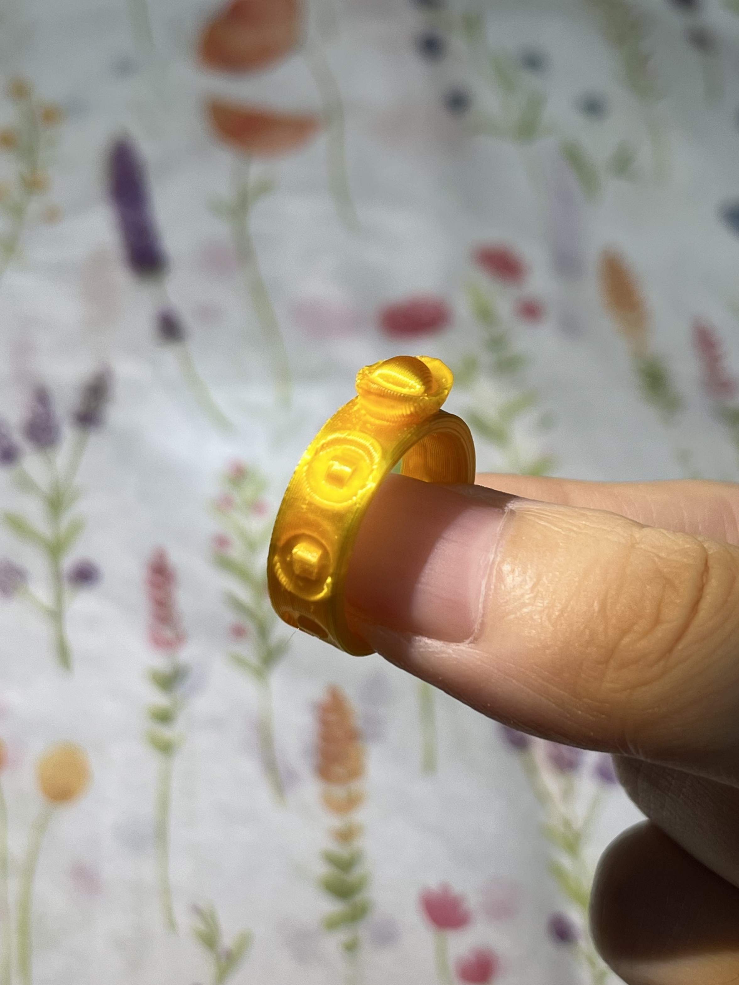Miniatura 2 do modelo 3D 黄金 招财进宝金戒指 