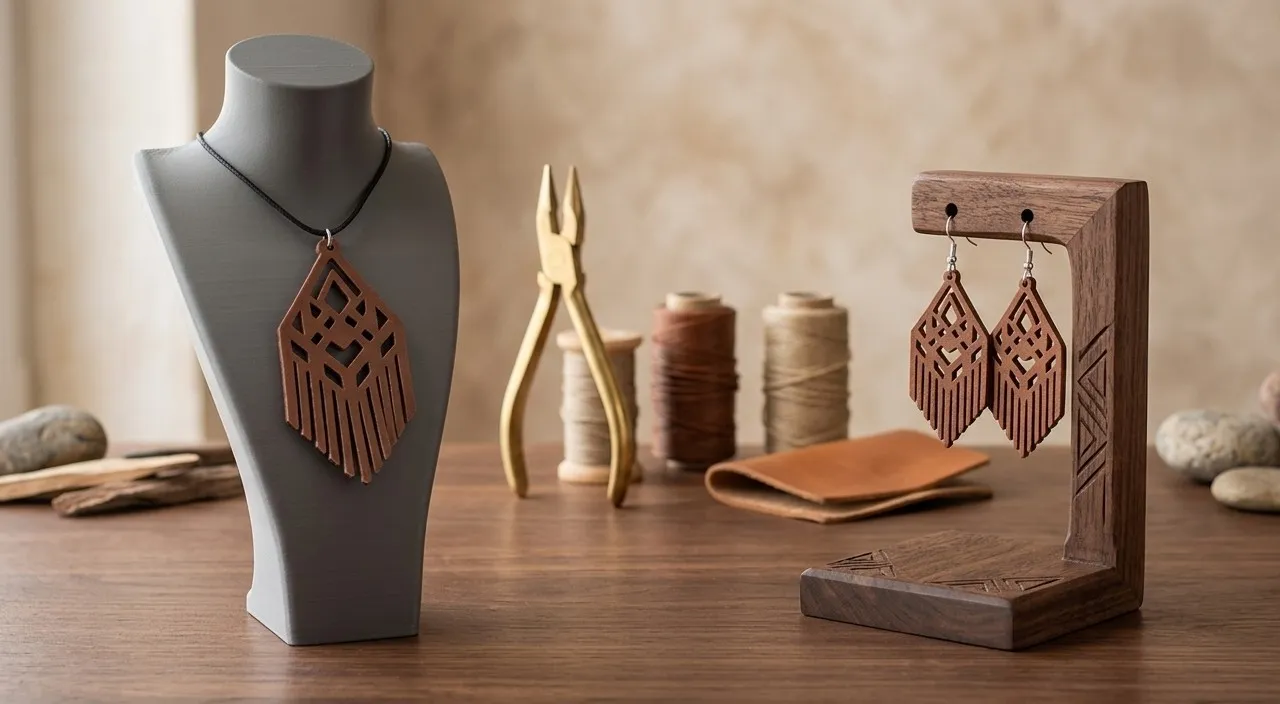 Boho Fringe Jewelry Set: Necklace & Earrings view 2