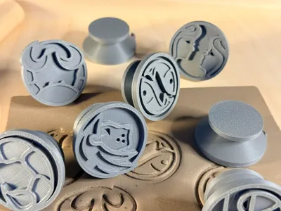 Zodiac Signs Clay / Pottery Stamp Set