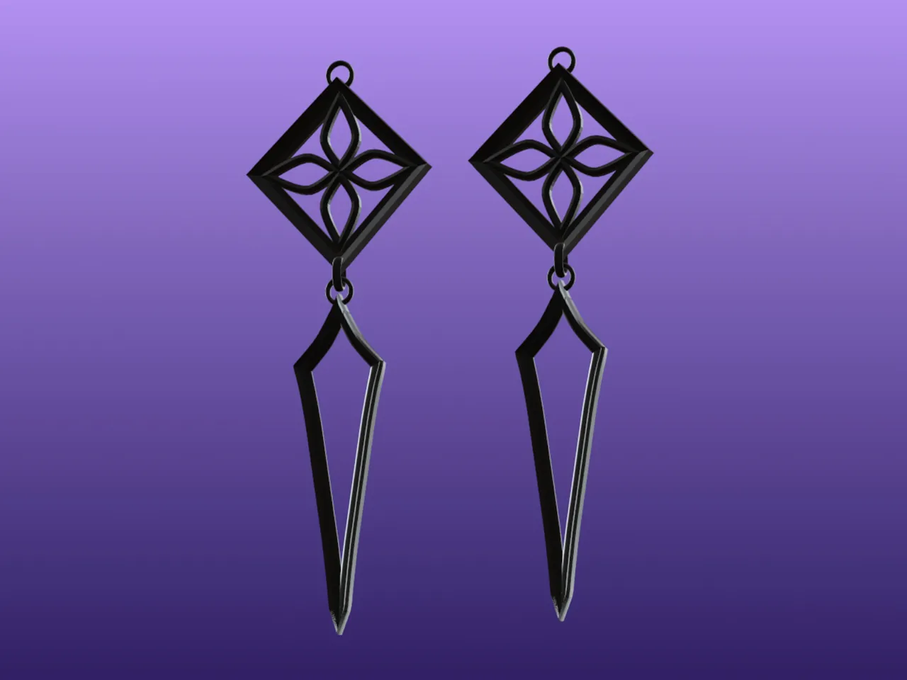 Ashen Reliquary – Print-in-Place Gothic Earrings view 2