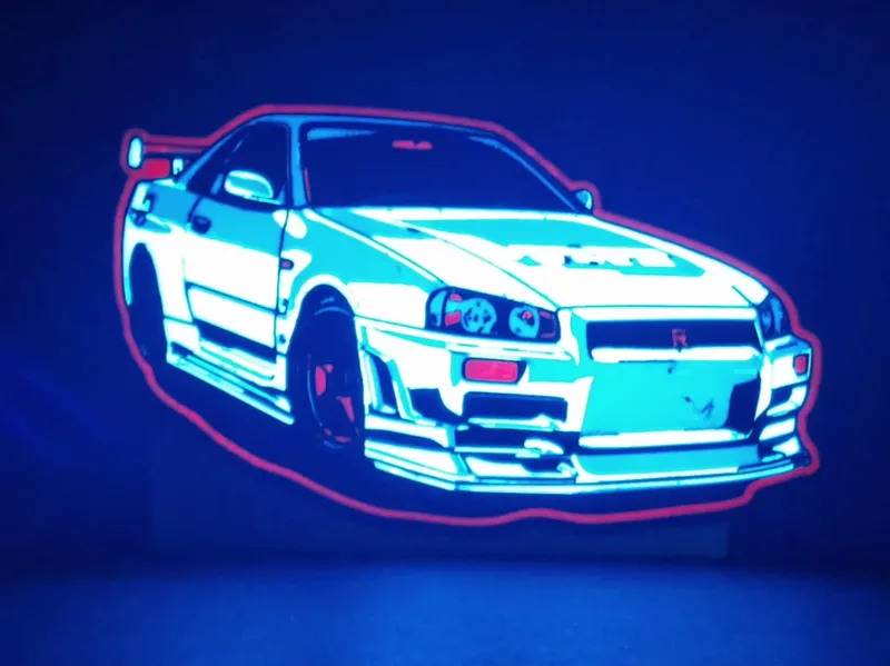 Nissan Skyline R34 LED Light Box (with Base)