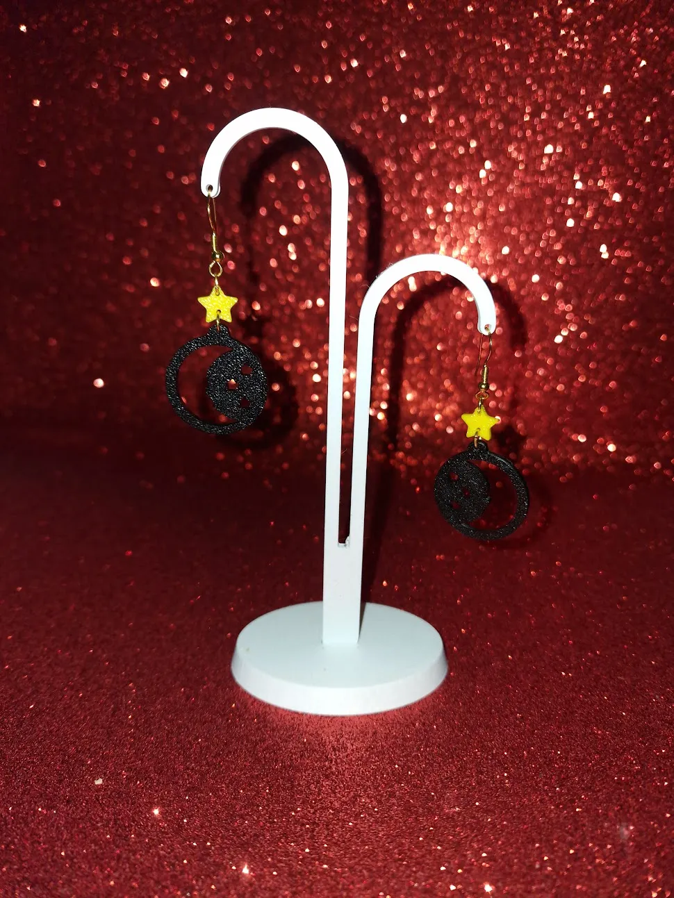 Moon and stars earrings view 3