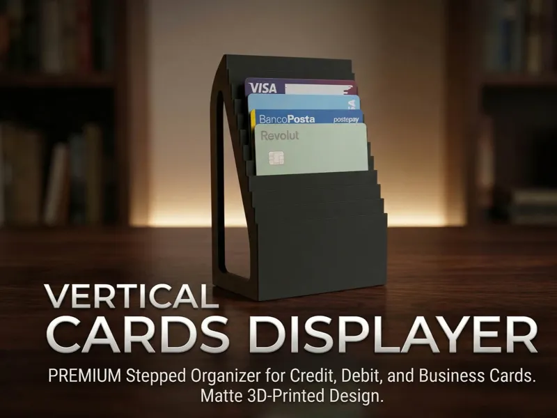 Vertical Cards Displayer-Stepped Desktop Organizer