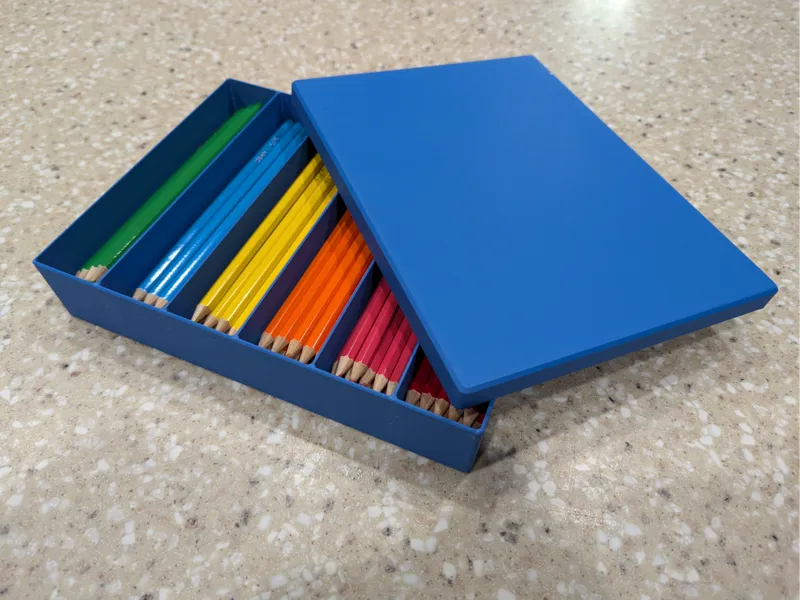 Colored Pencil Box with Lid