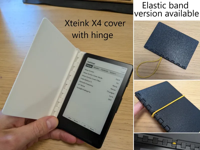 Xteink X4 flip cover - optional elastic band